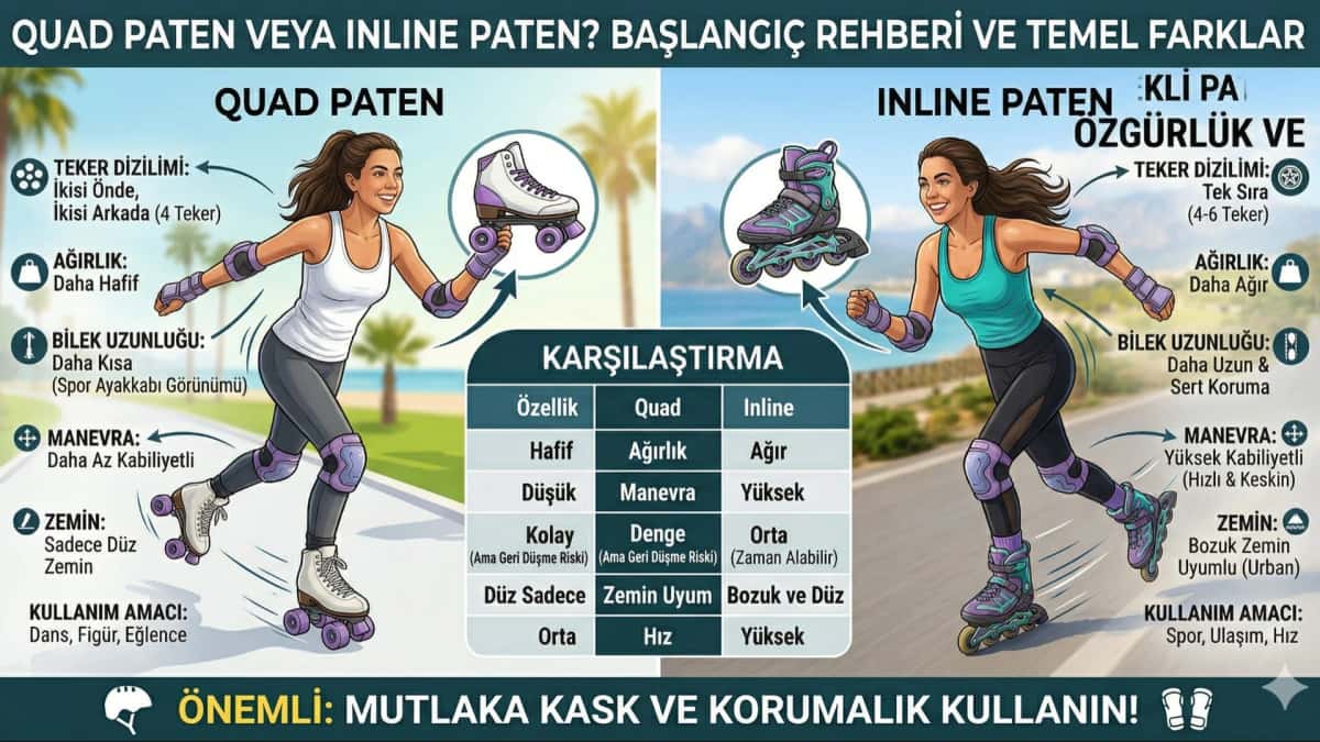 Quad Paten İle Inline Paten Arasındaki Farklar